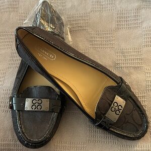 RARE* COACH ELAN jacquard flats small heel